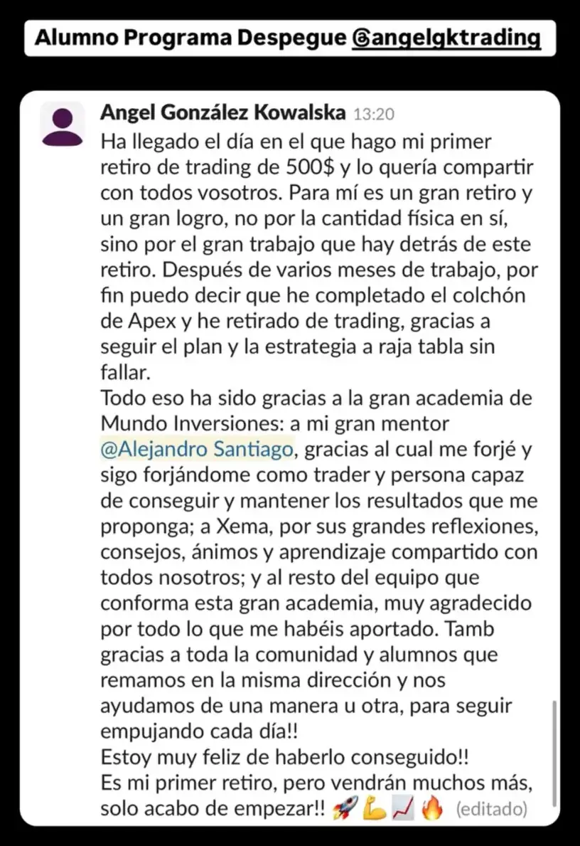 Resultado de un cliente de mundoInversiones