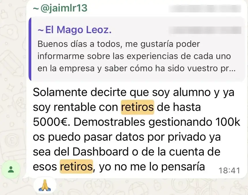 Resultado de un cliente de mundoInversiones