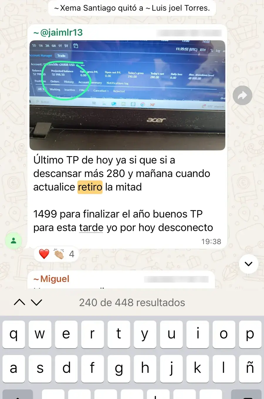 Resultado de un cliente de mundoInversiones