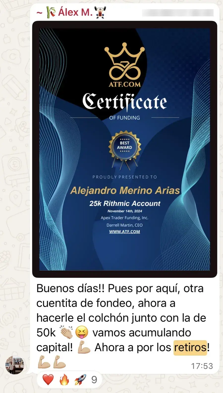 Resultado de un cliente de mundoInversiones