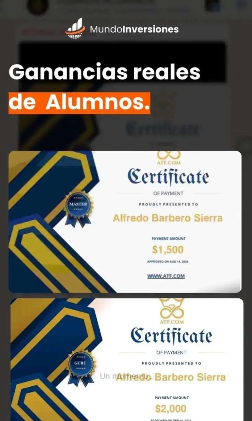 Resultado de un cliente de mundoInversiones