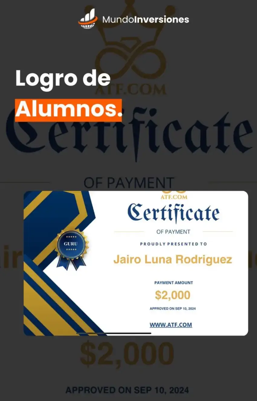 Resultado de un cliente de mundoInversiones