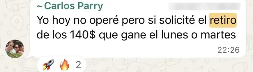 Resultado de un cliente de mundoInversiones