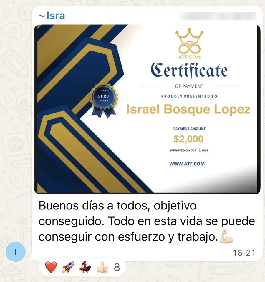 Resultado de un cliente de mundoInversiones