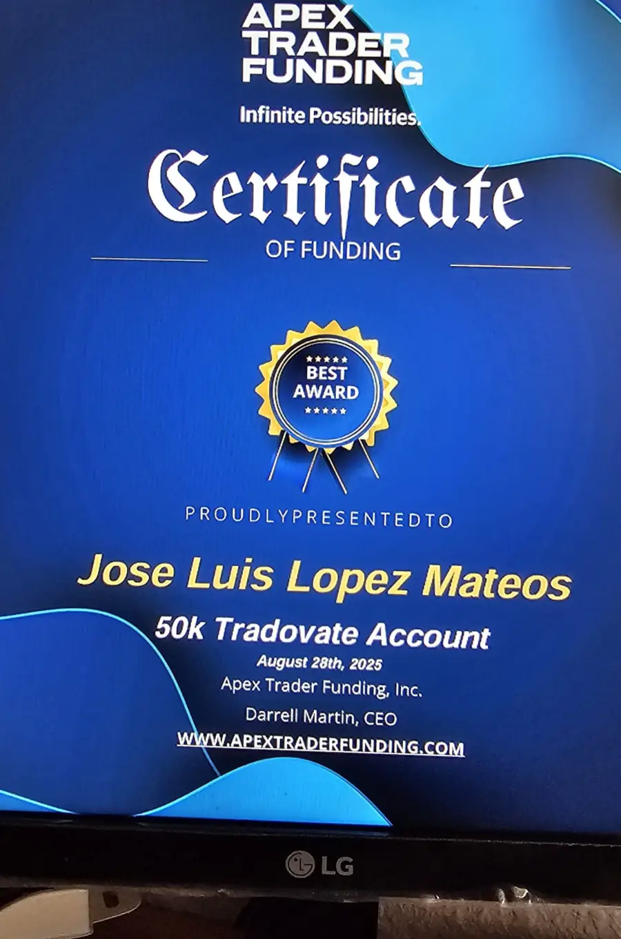 Resultado de un cliente de mundoInversiones