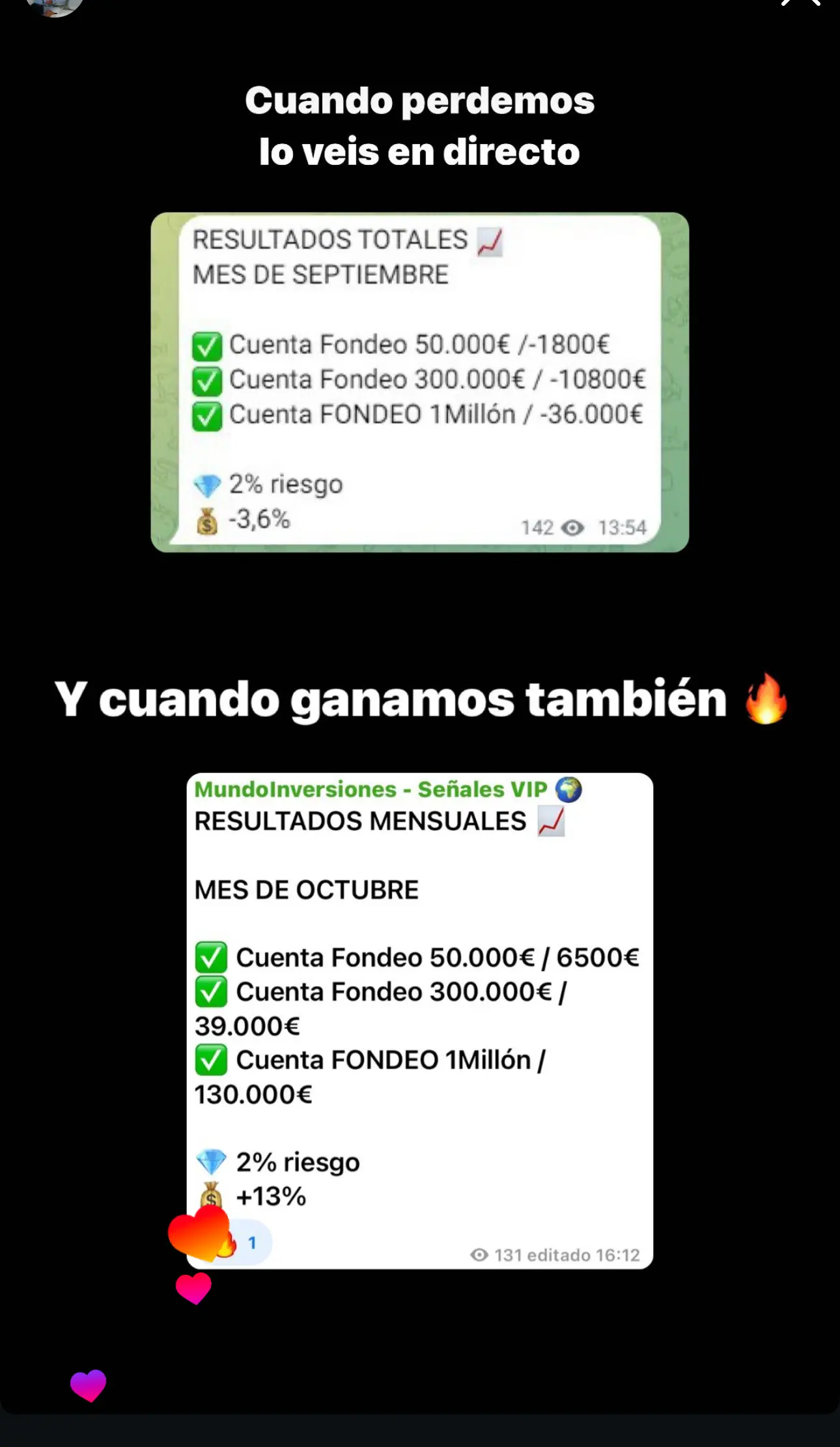Resultado de un cliente de mundoInversiones