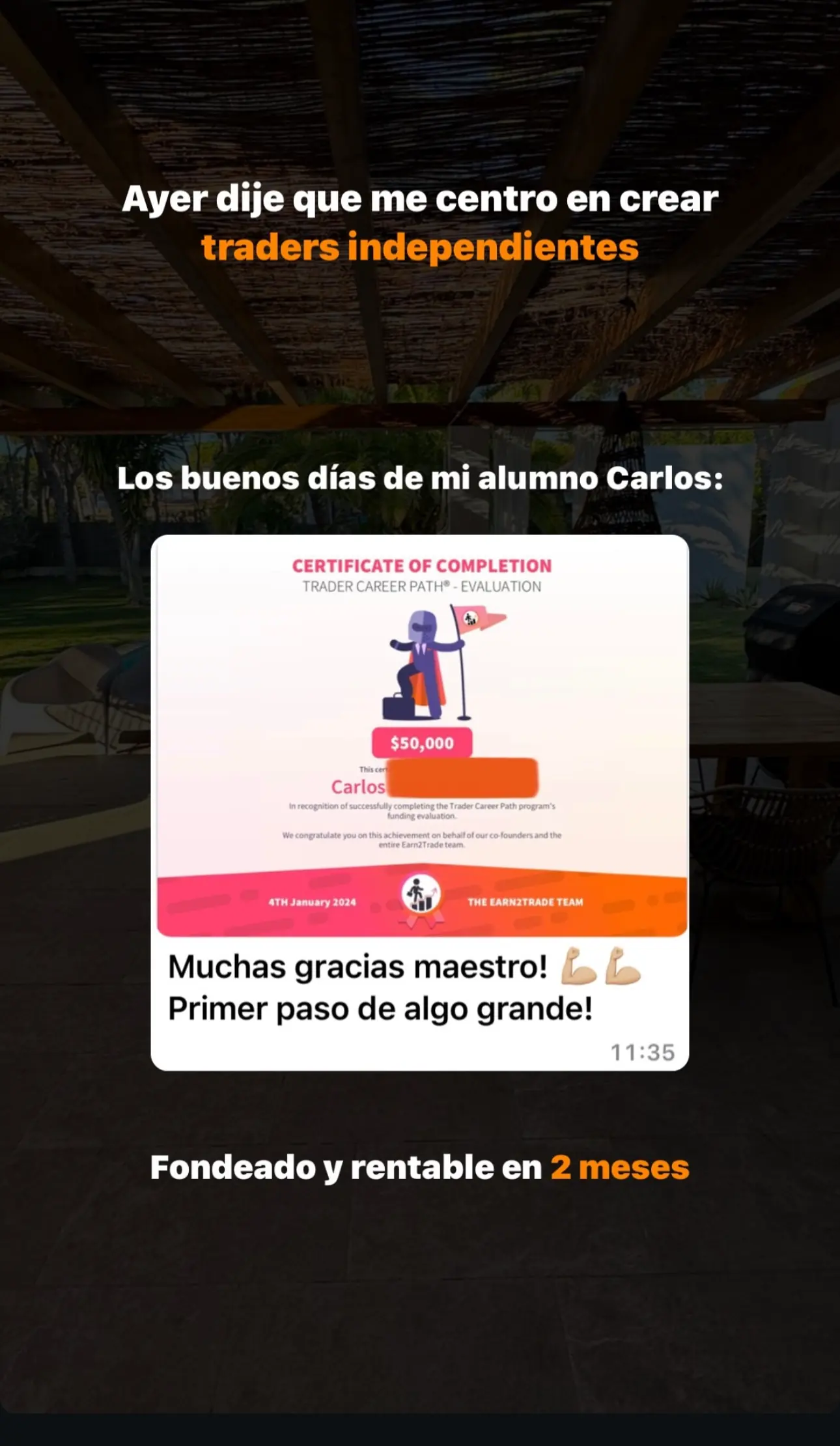 Resultado de un cliente de mundoInversiones