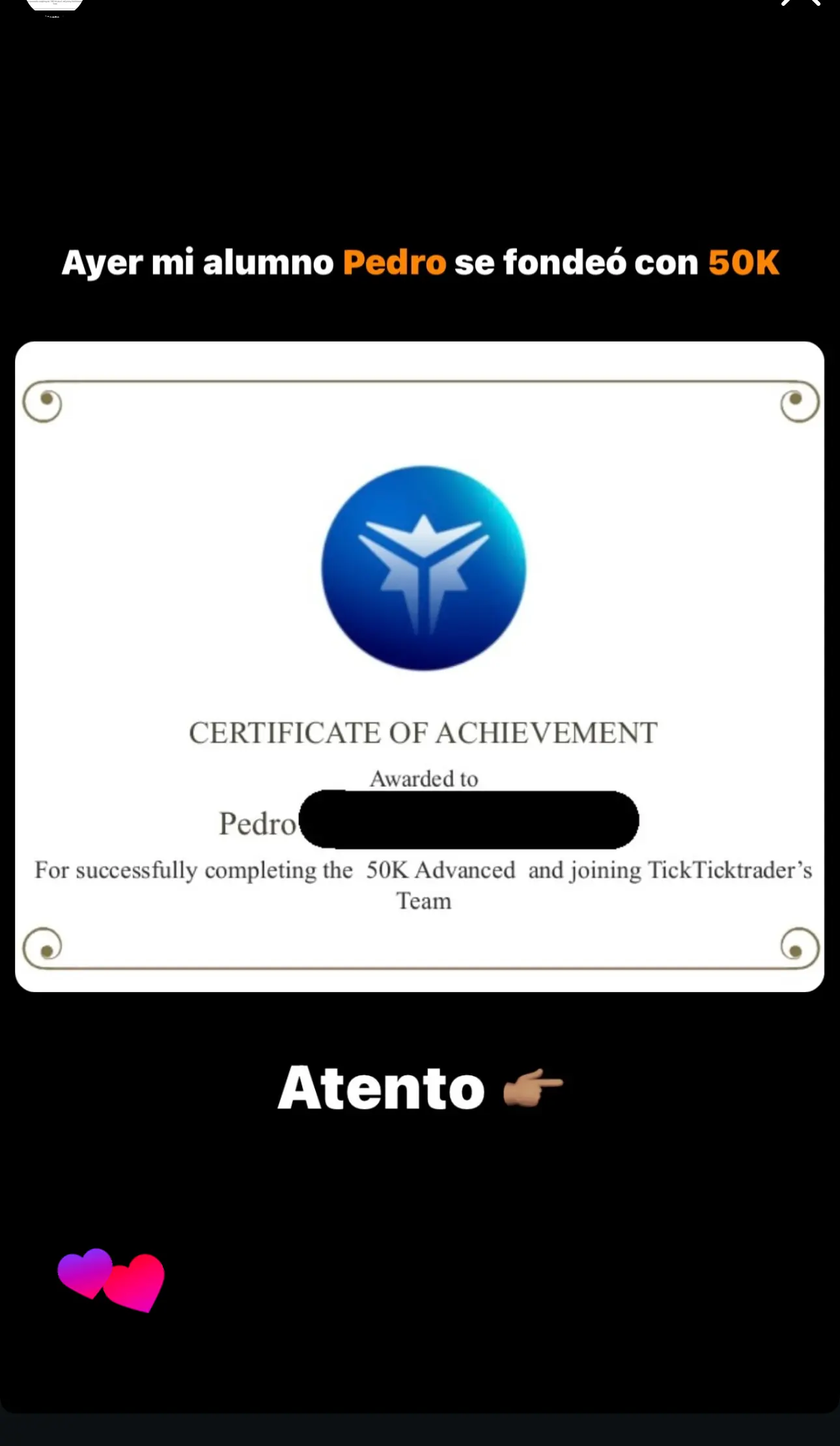 Resultado de un cliente de mundoInversiones
