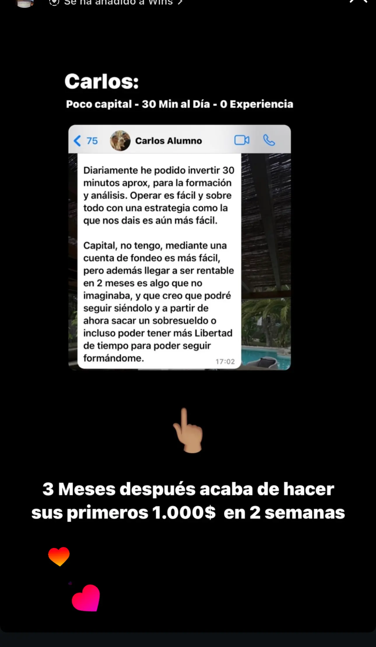 Resultado de un cliente de mundoInversiones