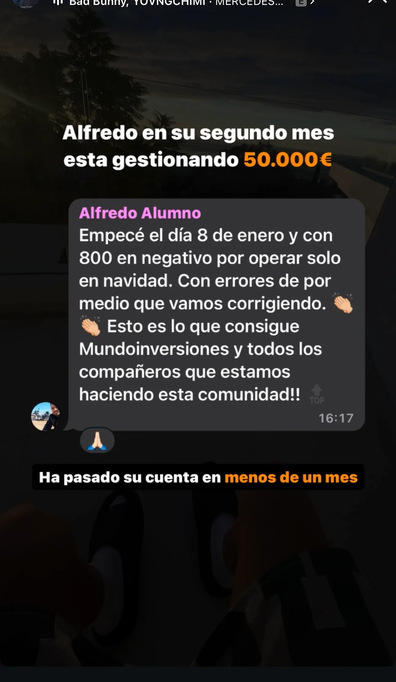 Resultado de un cliente de mundoInversiones