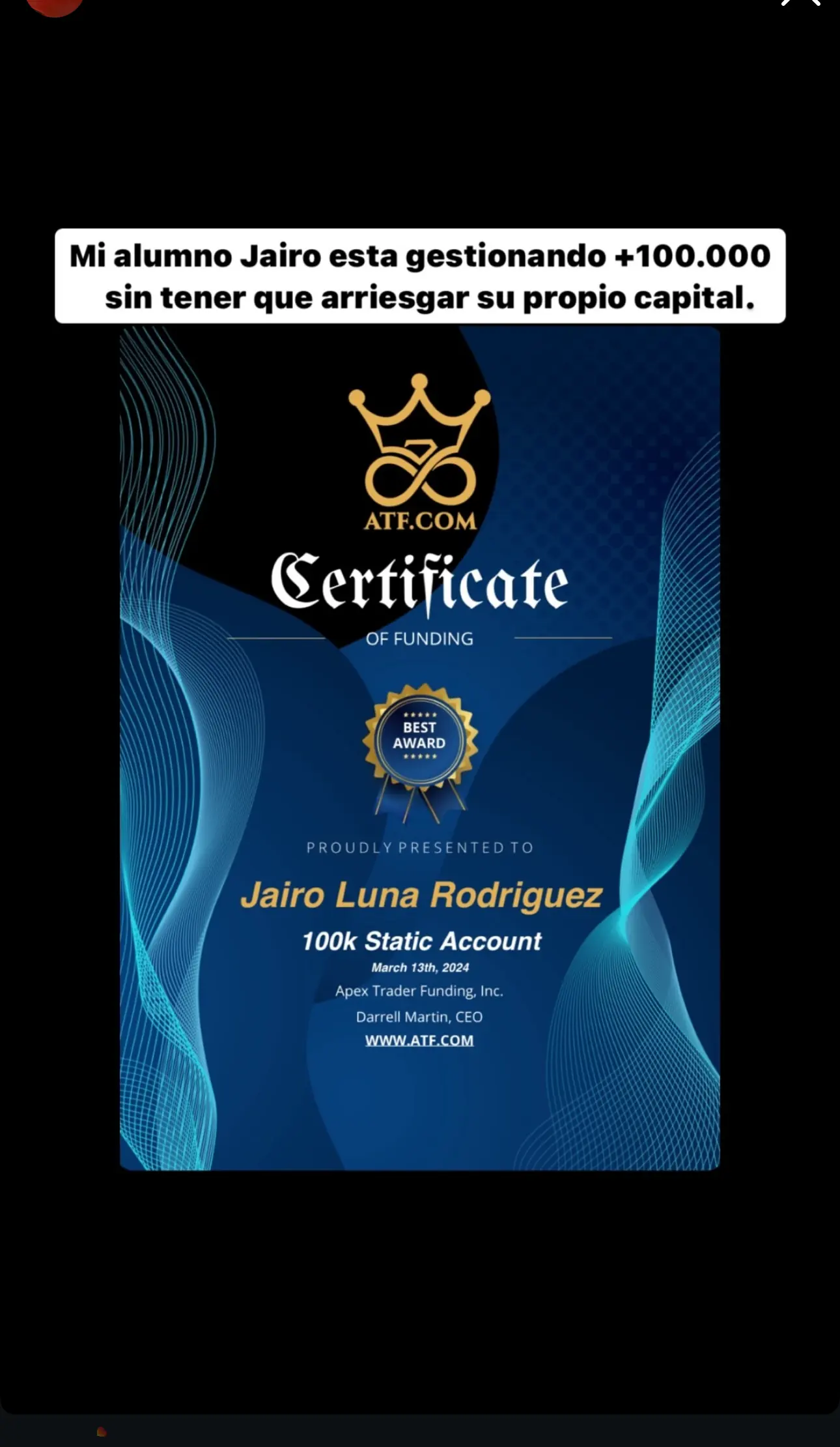 Resultado de un cliente de mundoInversiones