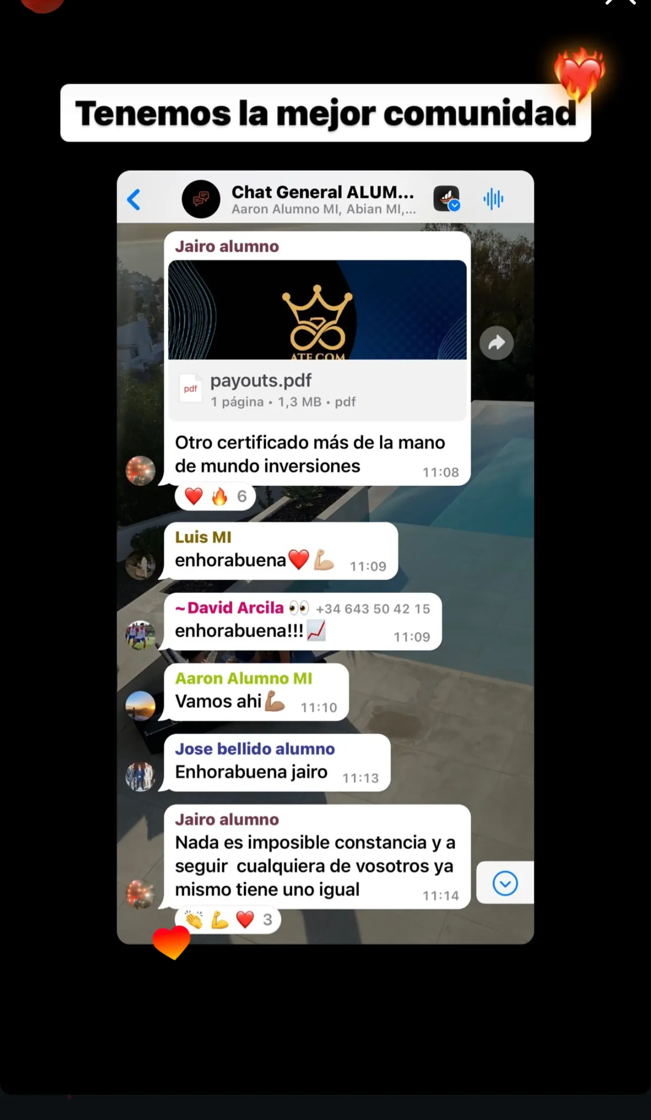 Resultado de un cliente de mundoInversiones