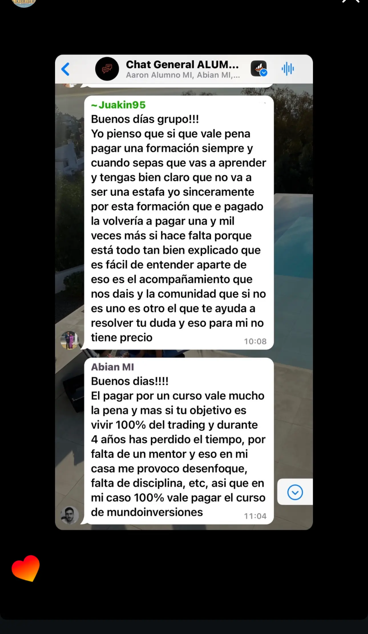 Resultado de un cliente de mundoInversiones