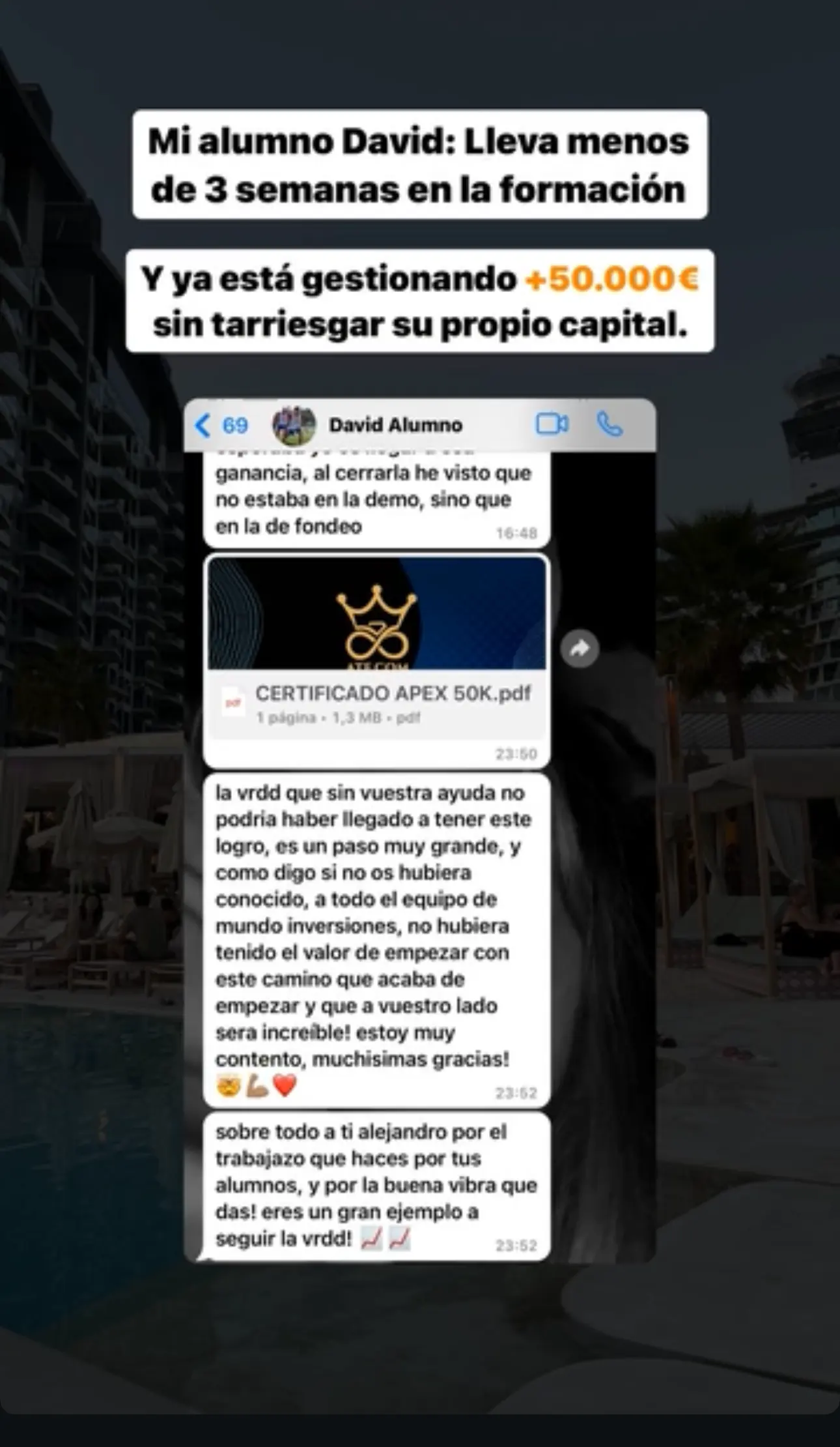 Resultado de un cliente de mundoInversiones