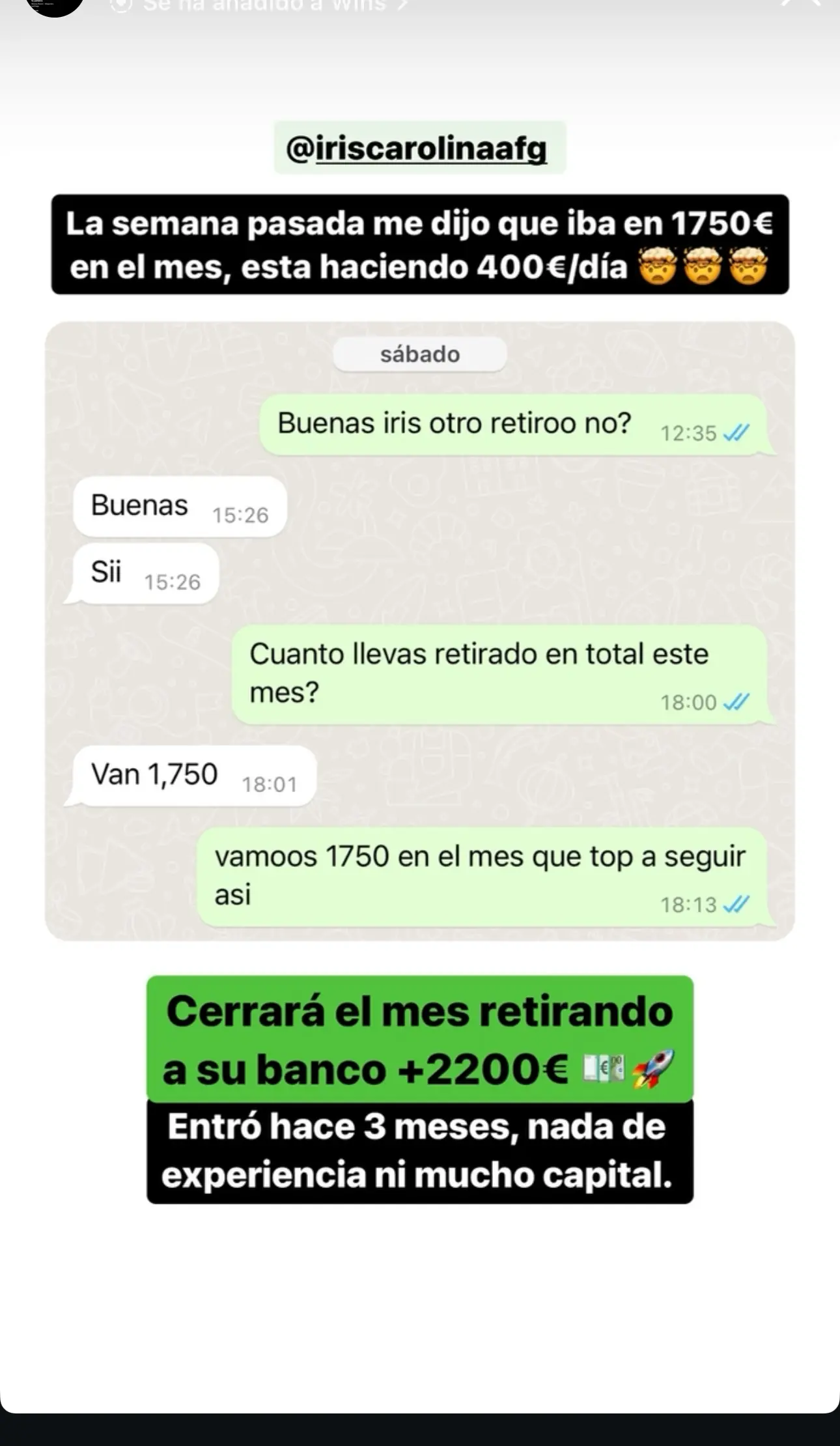 Resultado de un cliente de mundoInversiones