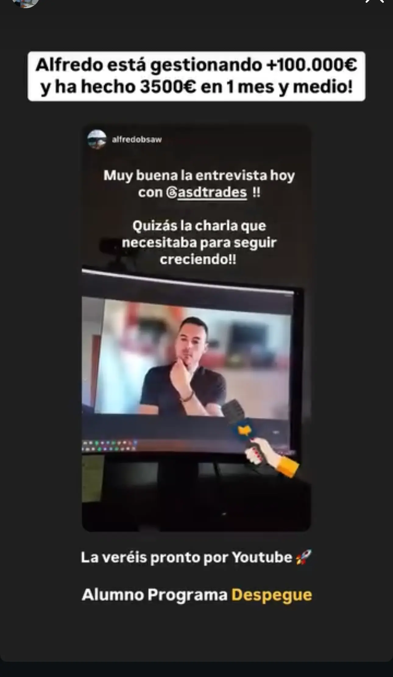Resultado de un cliente de mundoInversiones