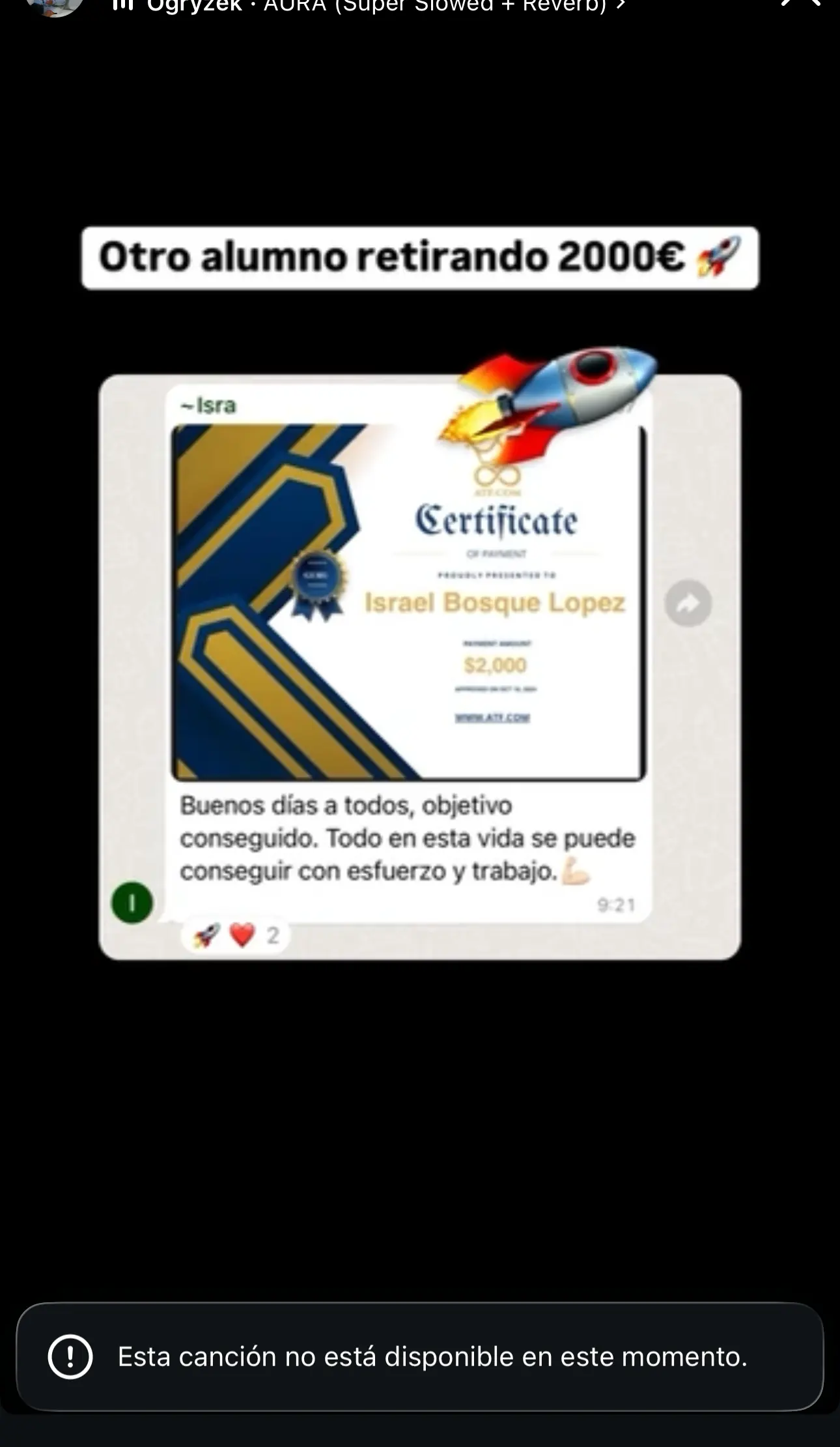 Resultado de un cliente de mundoInversiones