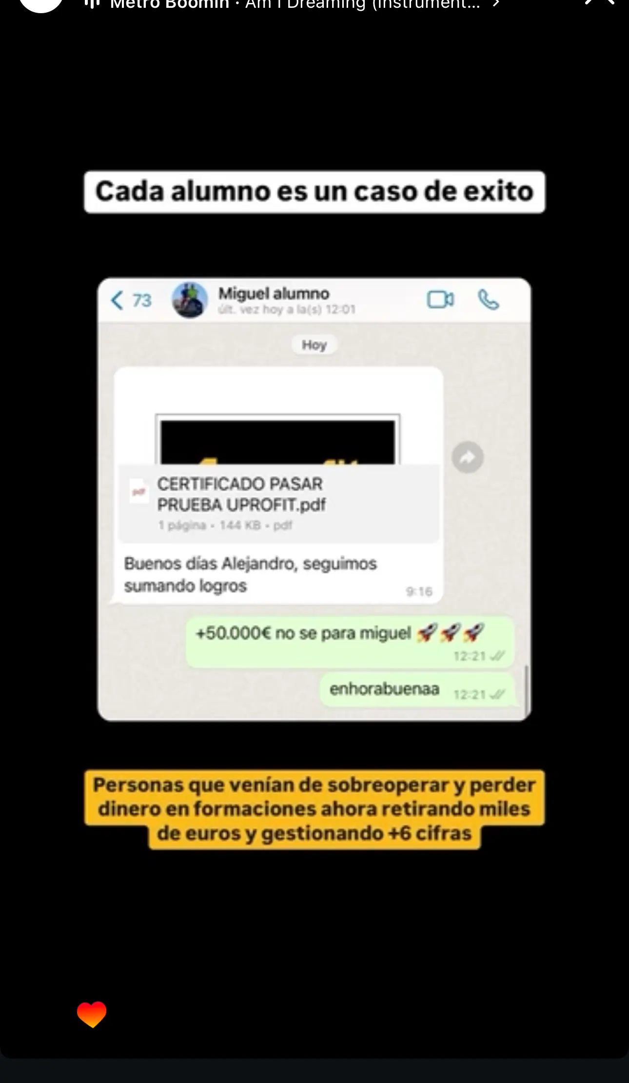 Resultado de un cliente de mundoInversiones