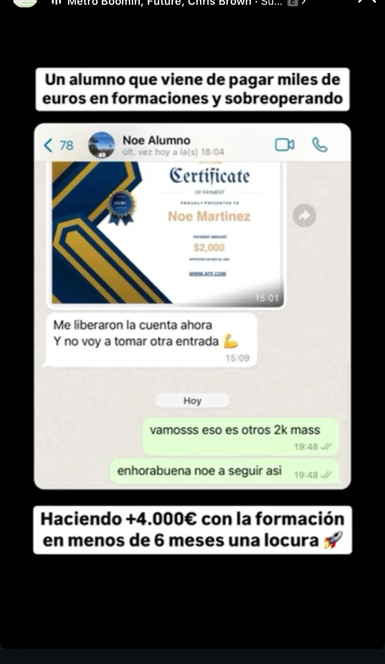 Resultado de un cliente de mundoInversiones