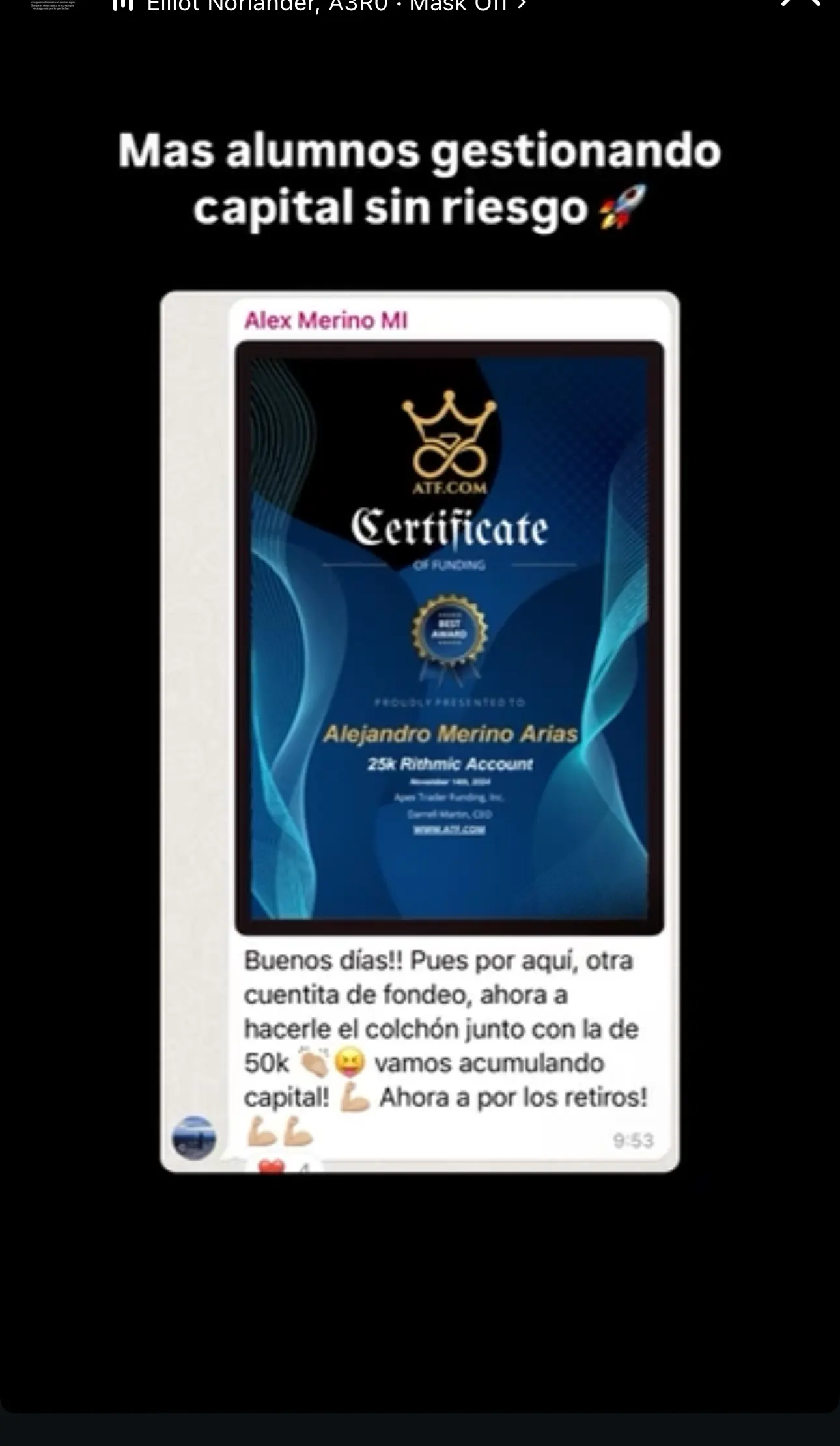 Resultado de un cliente de mundoInversiones