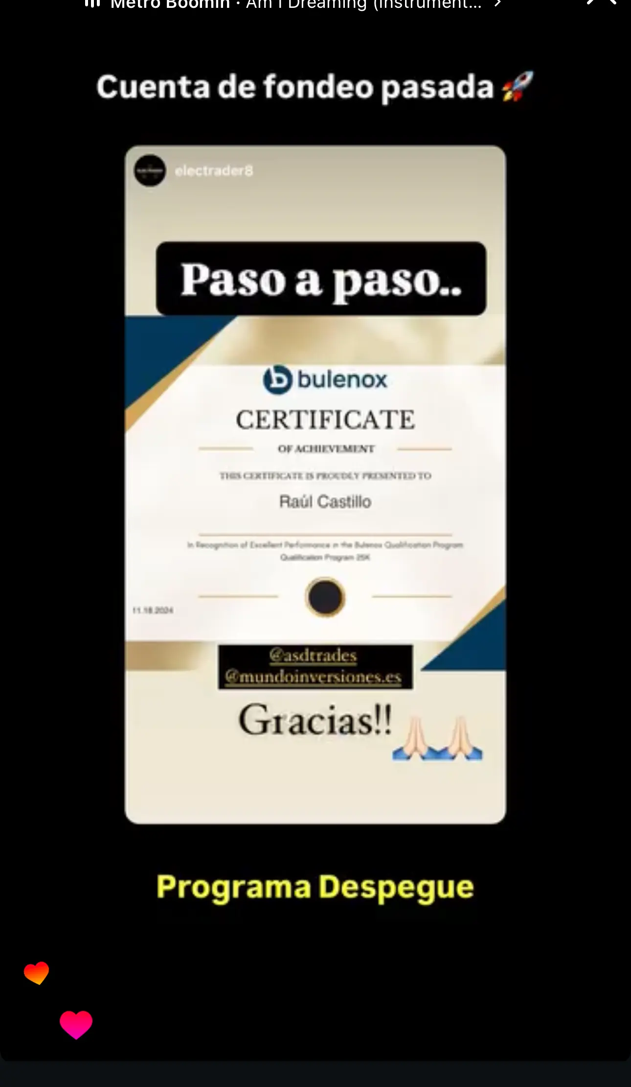 Resultado de un cliente de mundoInversiones