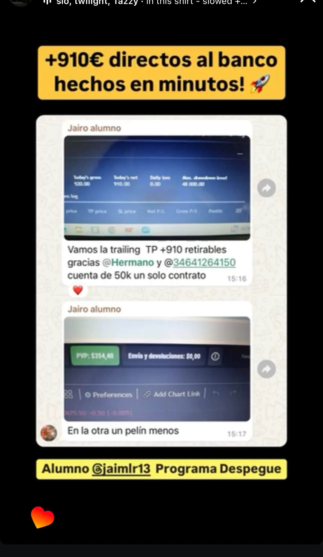 Resultado de un cliente de mundoInversiones