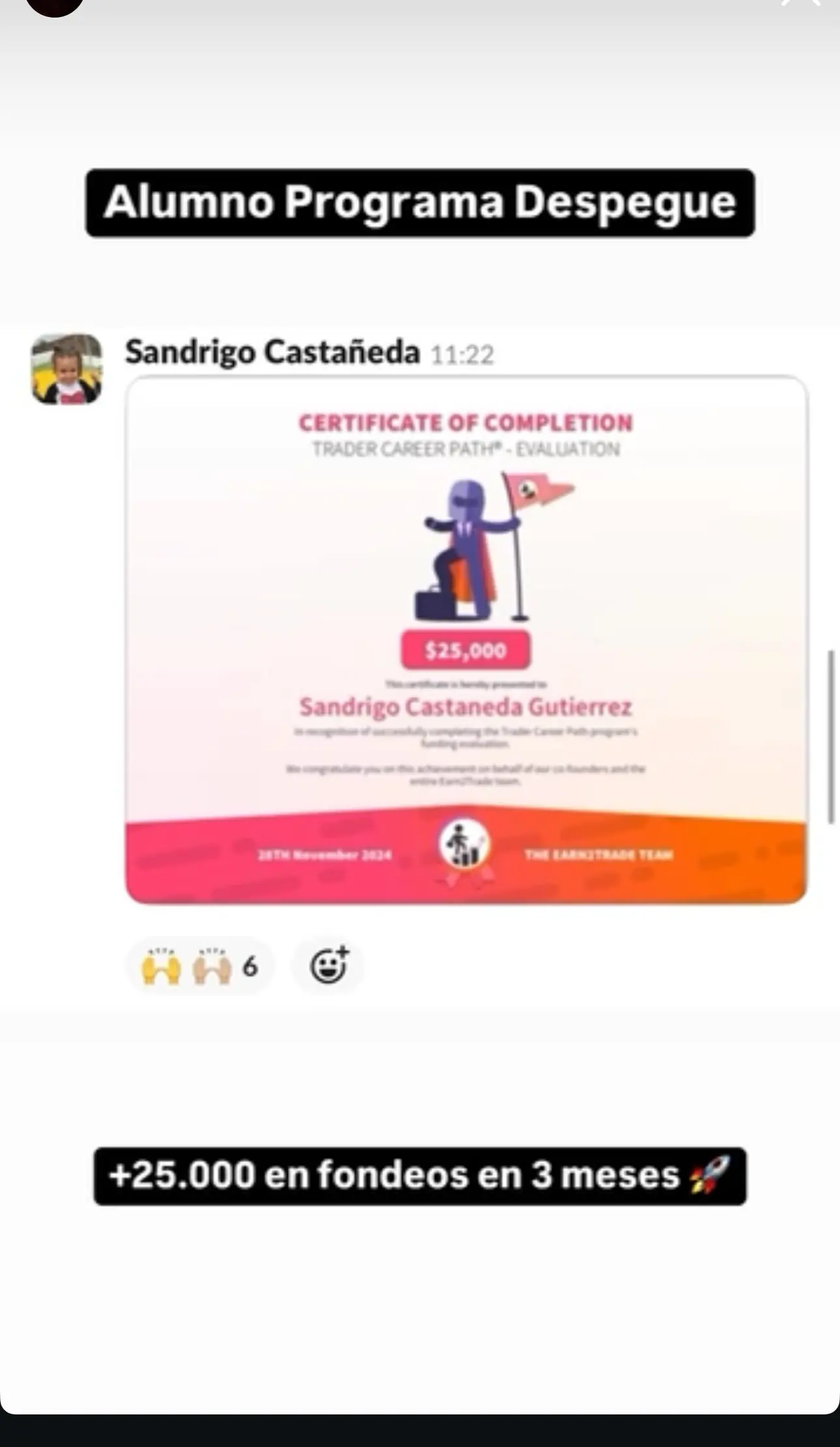 Resultado de un cliente de mundoInversiones