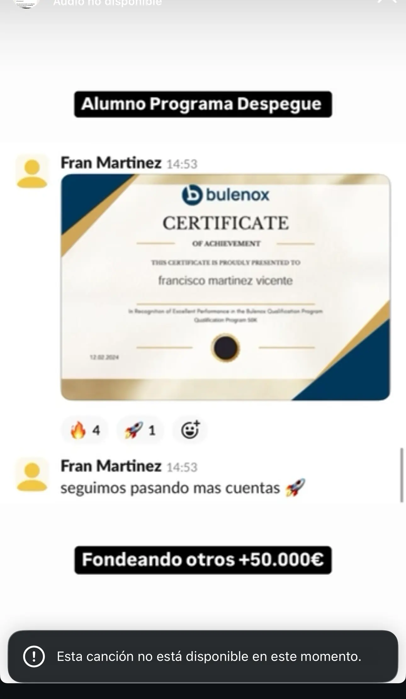 Resultado de un cliente de mundoInversiones