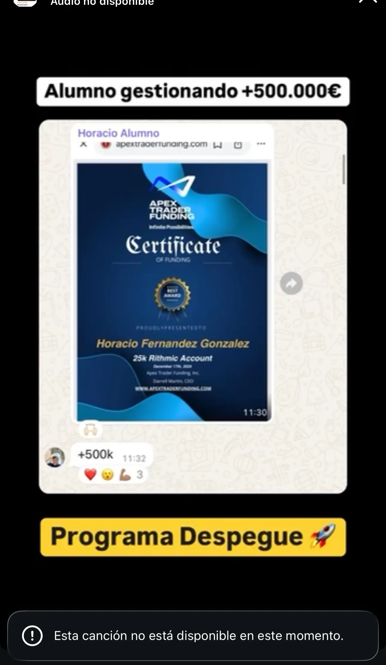 Resultado de un cliente de mundoInversiones