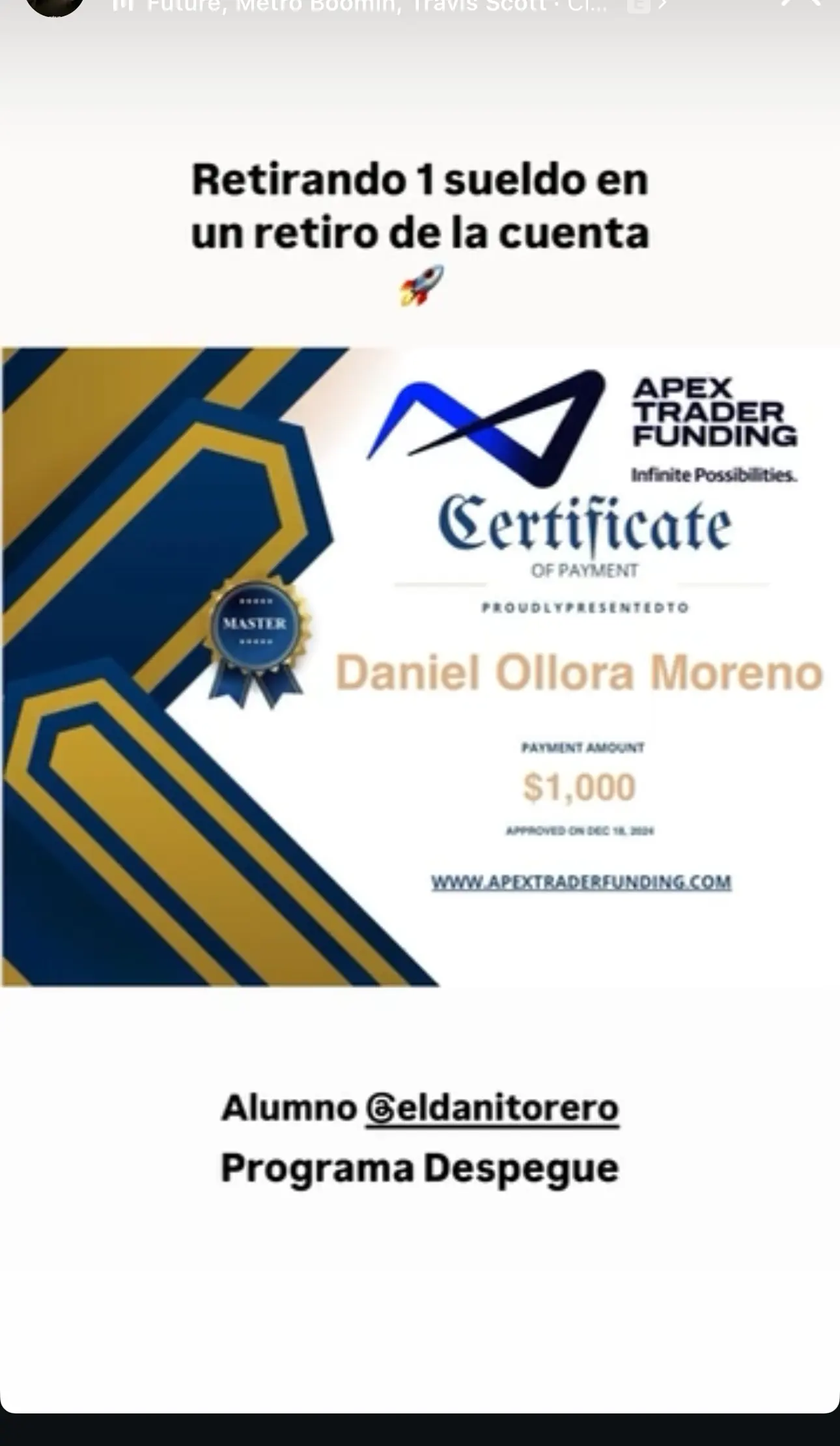 Resultado de un cliente de mundoInversiones