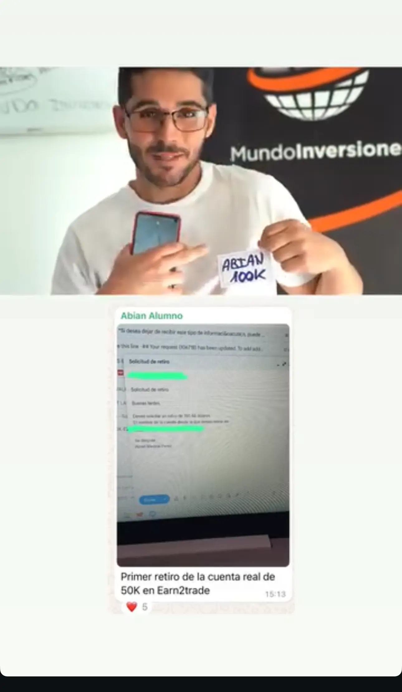 Resultado de un cliente de mundoInversiones