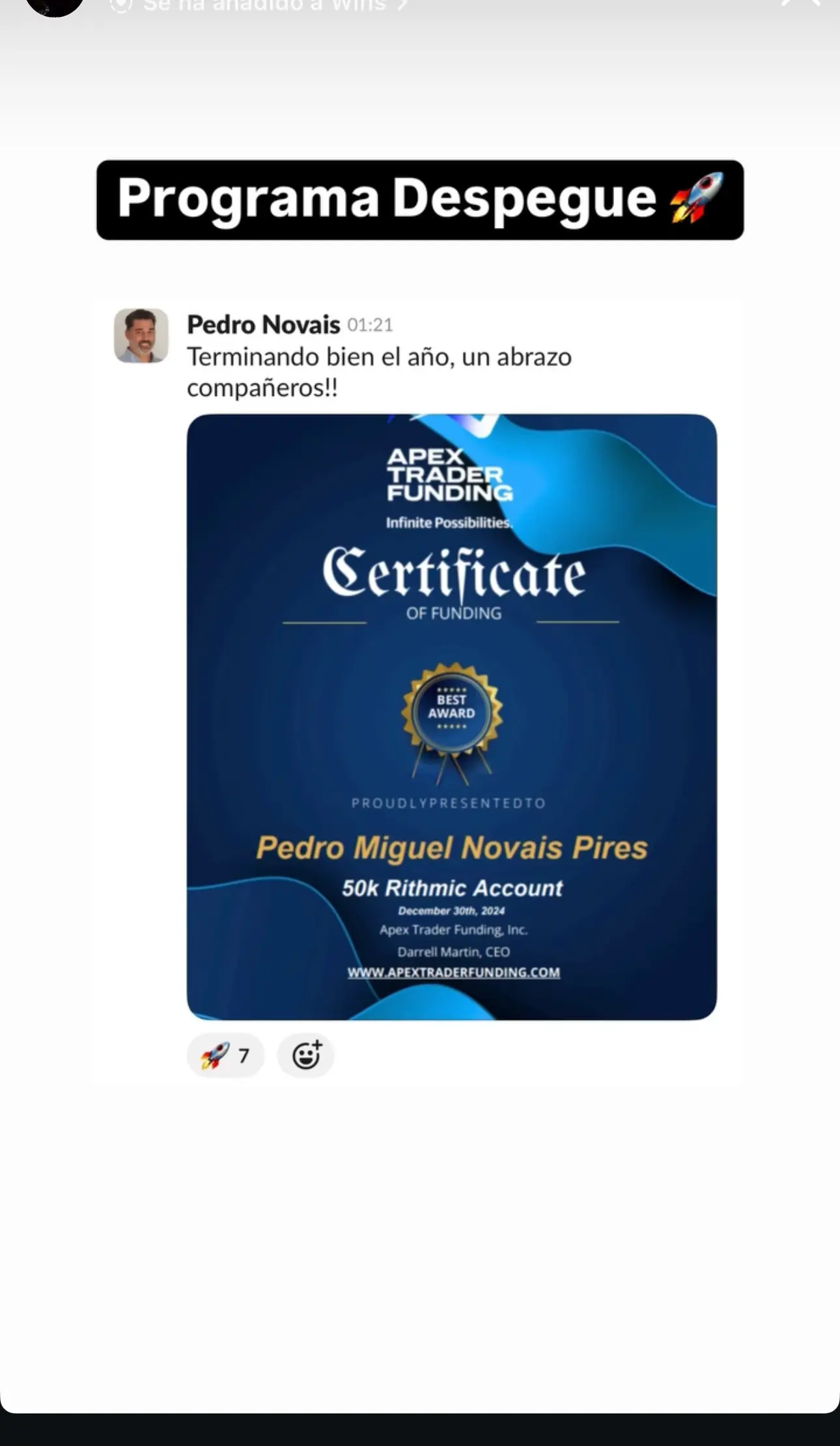 Resultado de un cliente de mundoInversiones