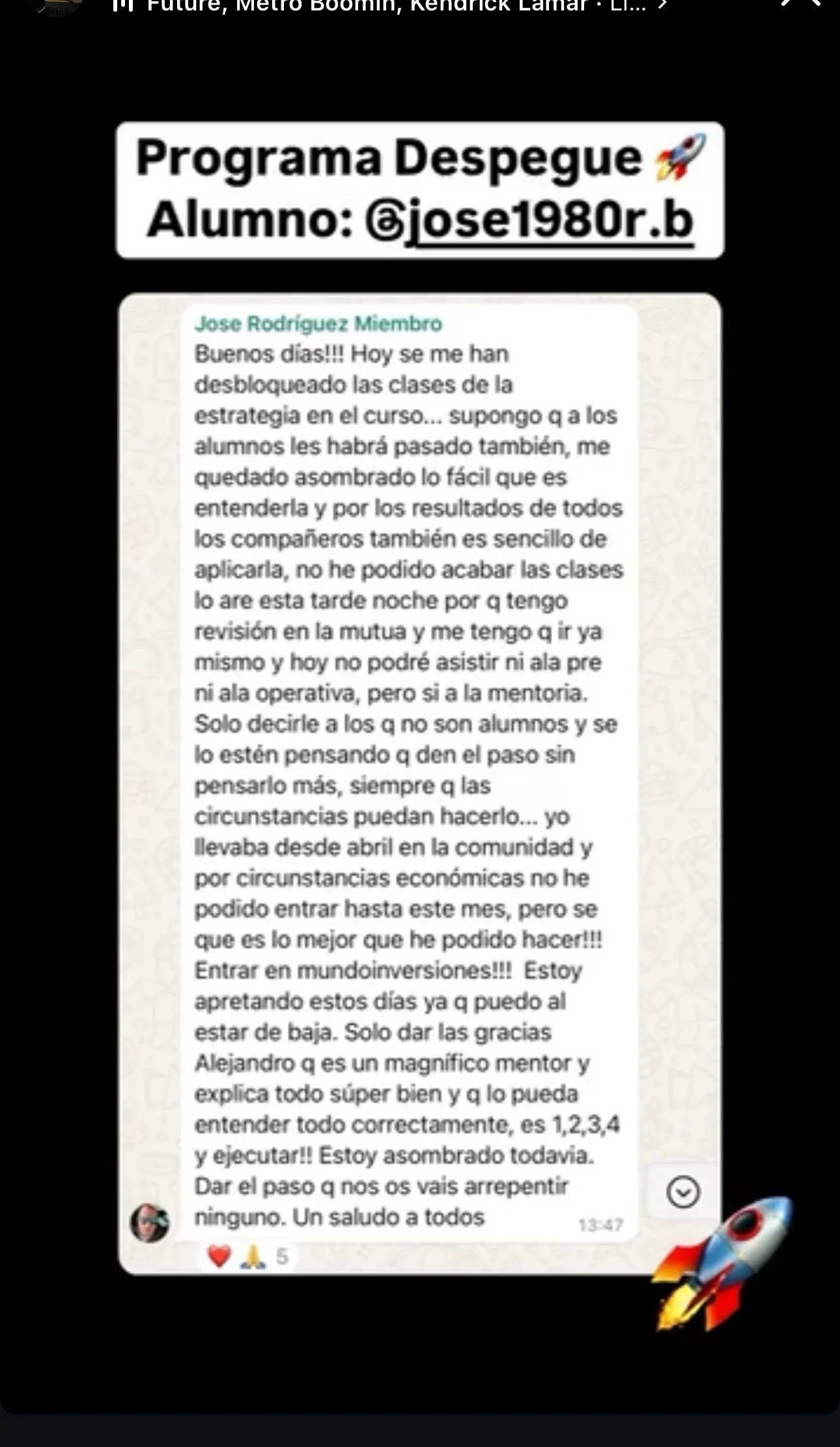 Resultado de un cliente de mundoInversiones