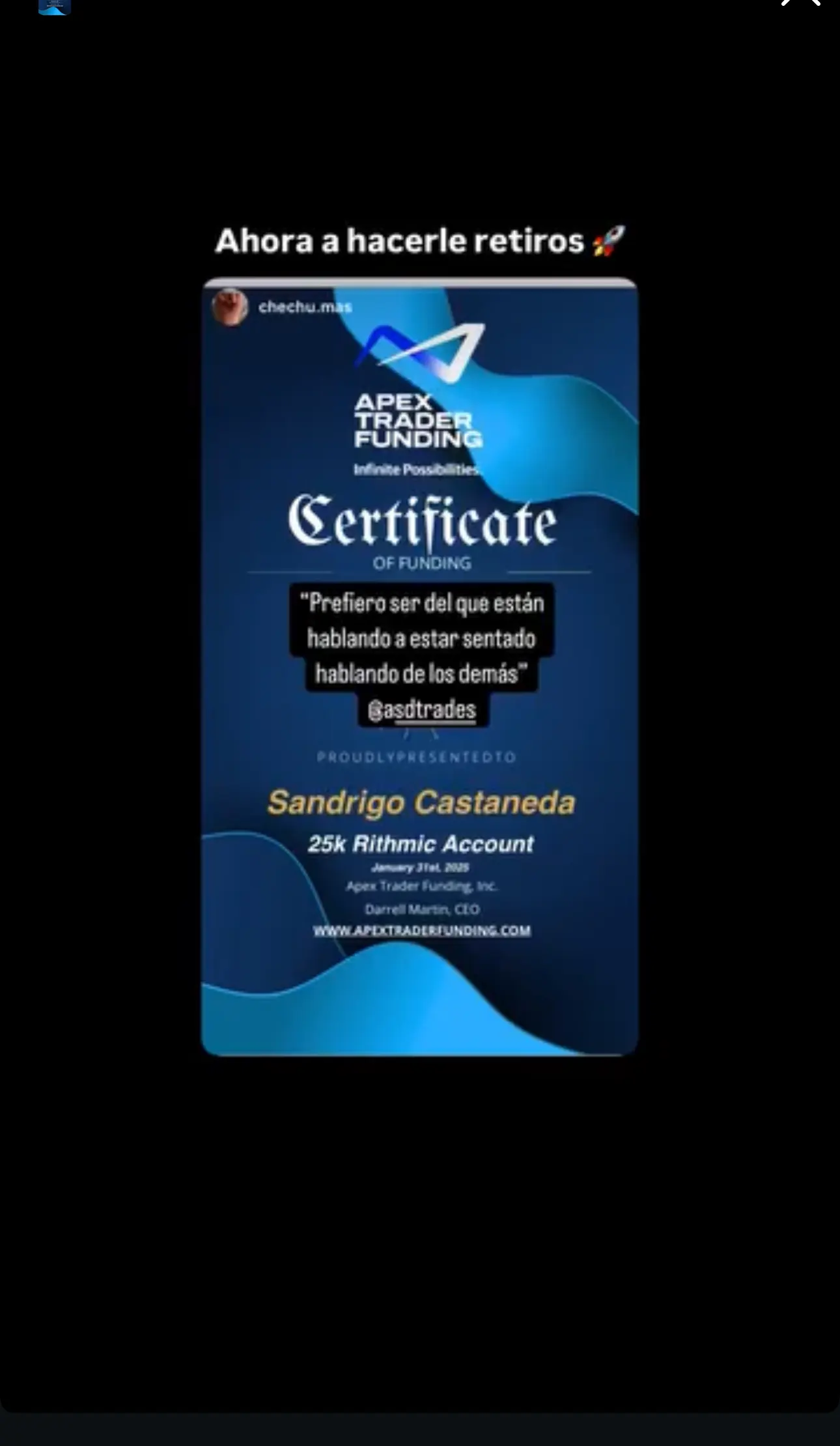 Resultado de un cliente de mundoInversiones