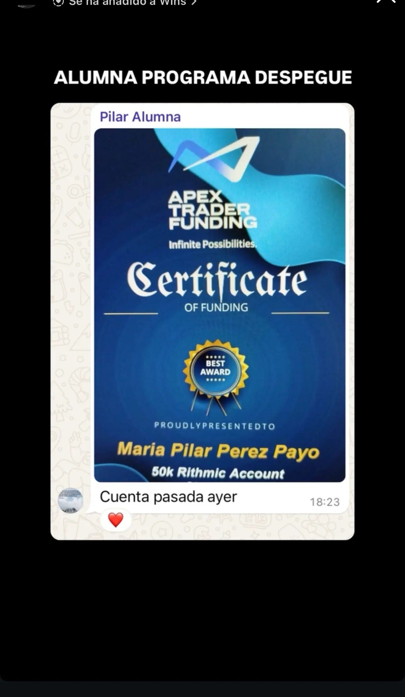 Resultado de un cliente de mundoInversiones