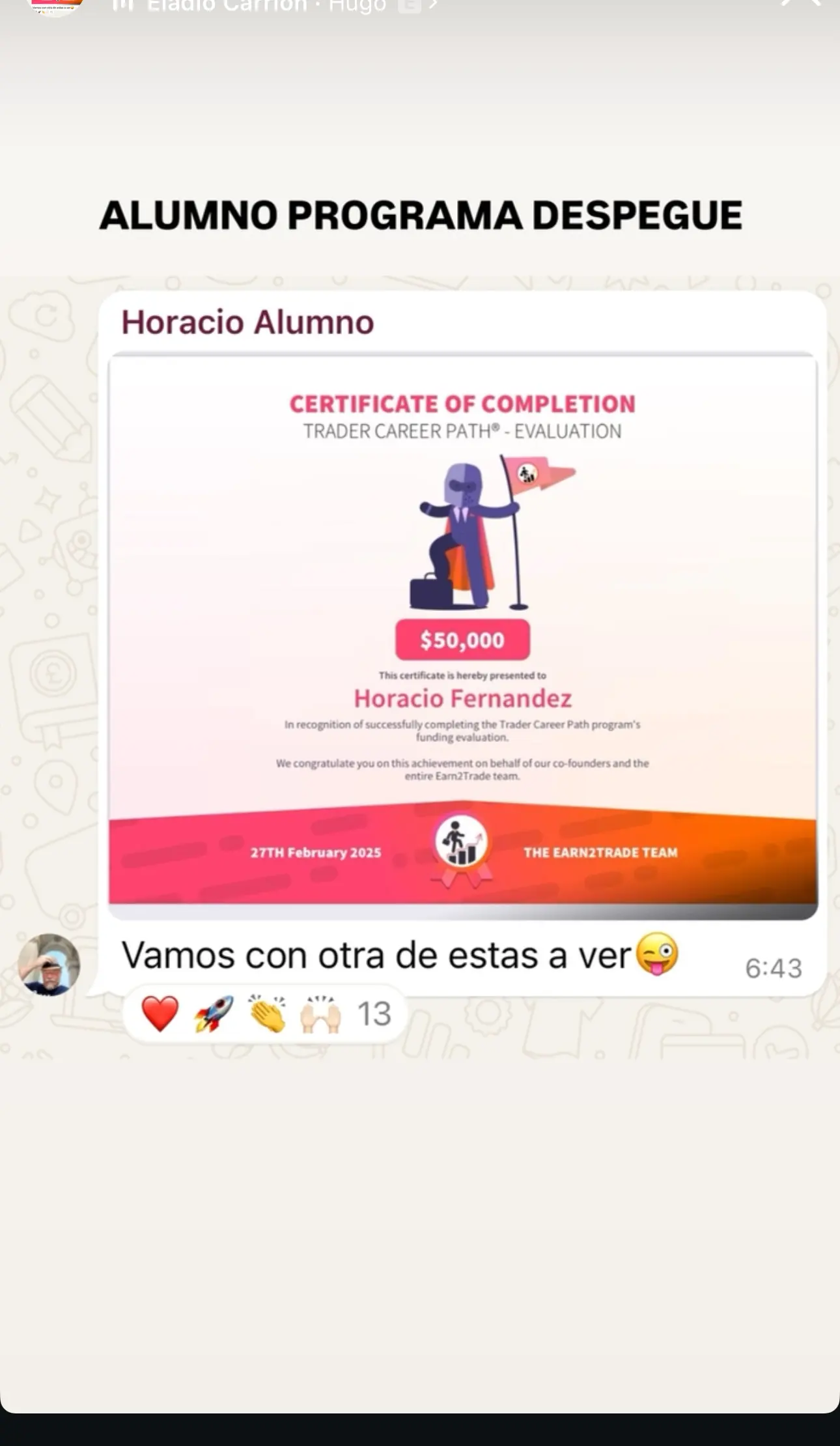 Resultado de un cliente de mundoInversiones