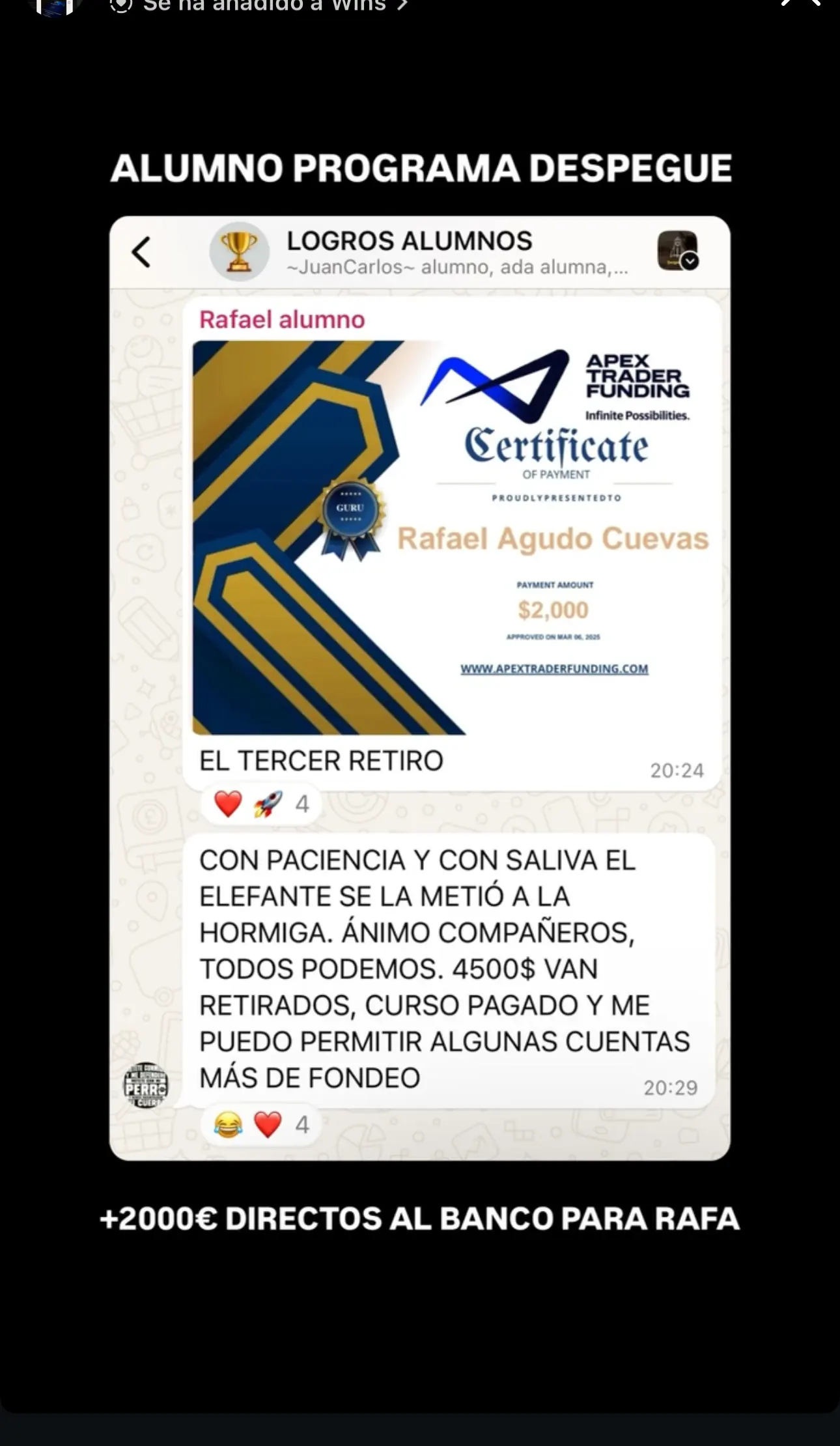 Resultado de un cliente de mundoInversiones