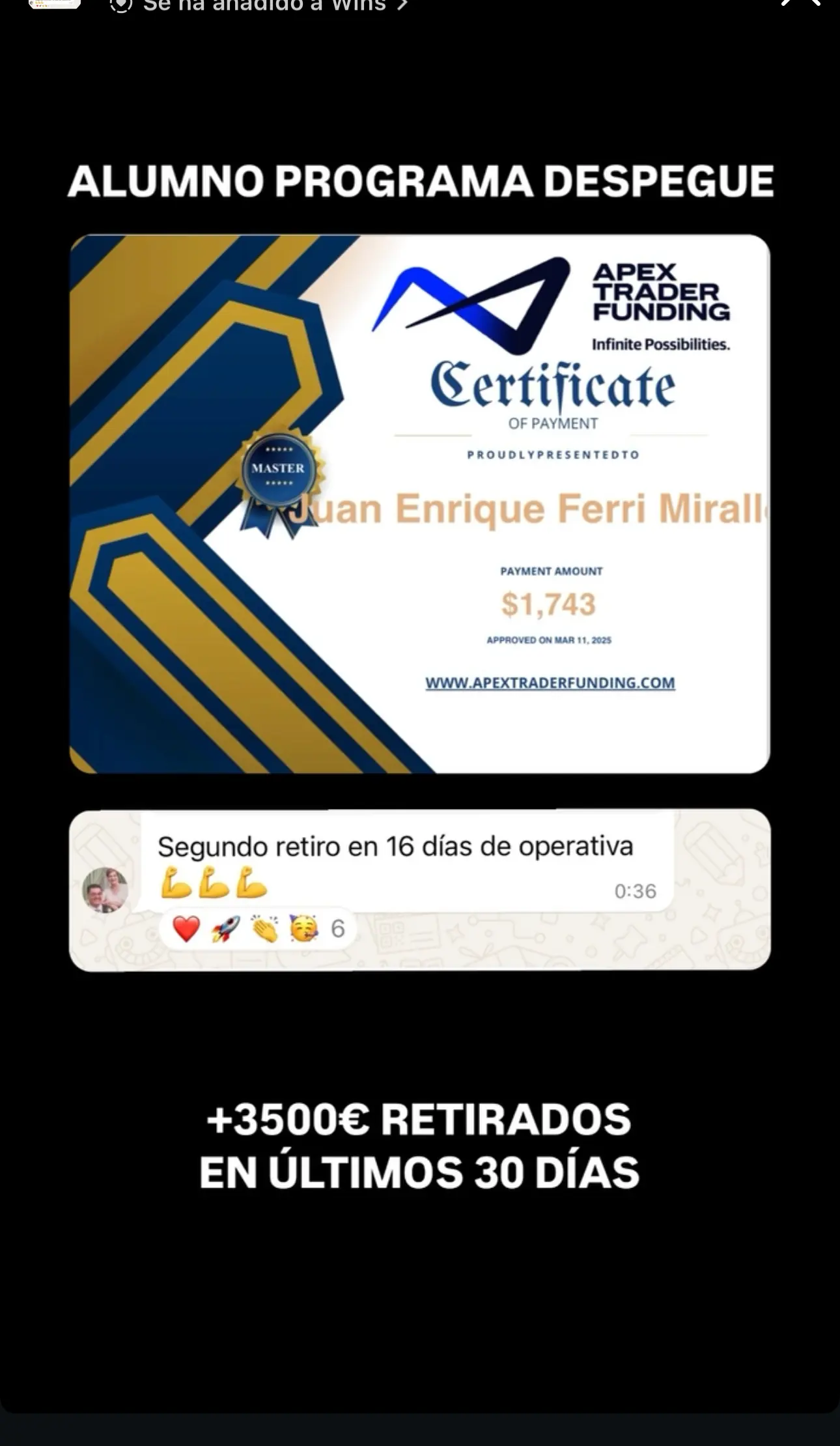 Resultado de un cliente de mundoInversiones