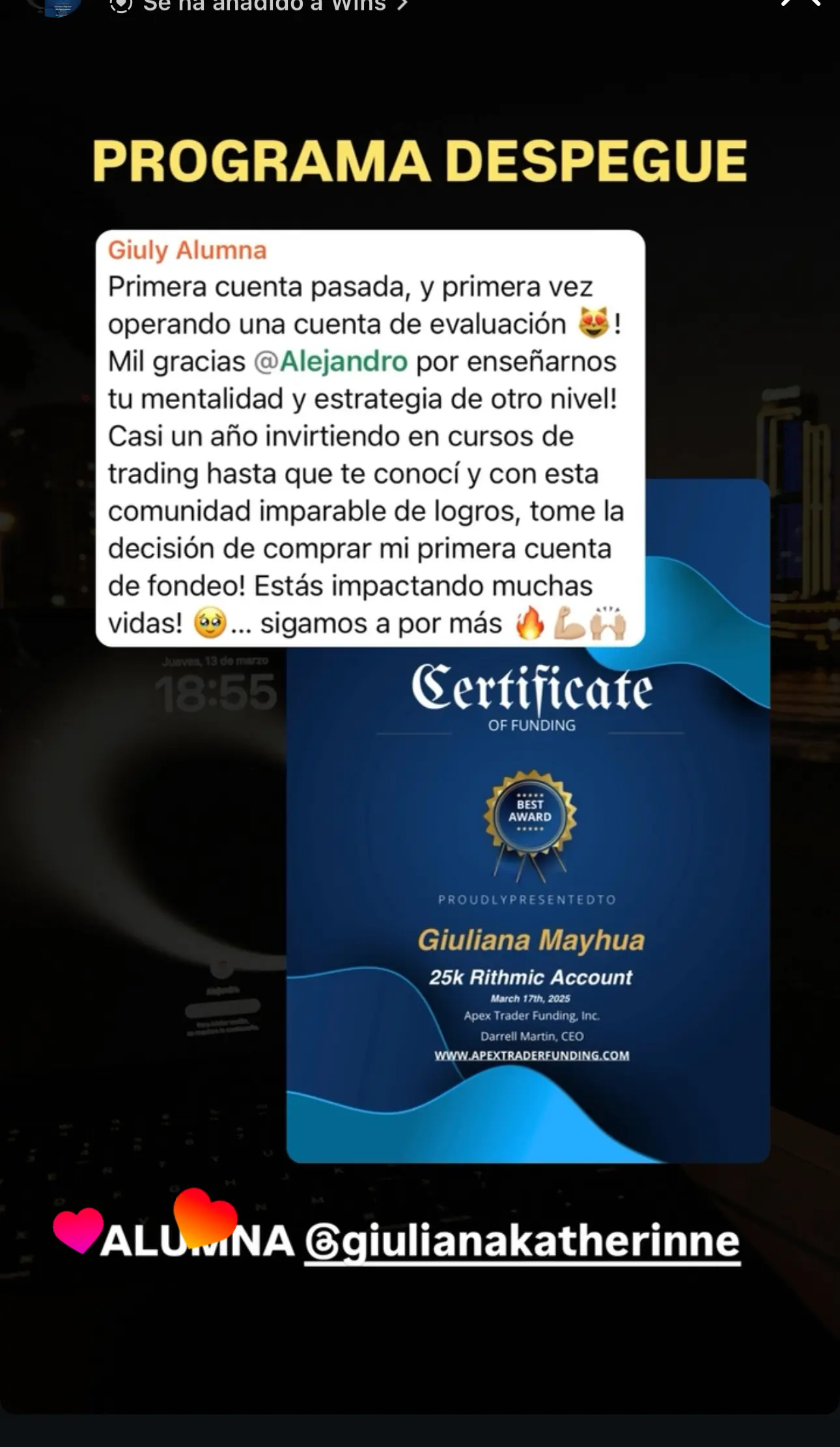 Resultado de un cliente de mundoInversiones