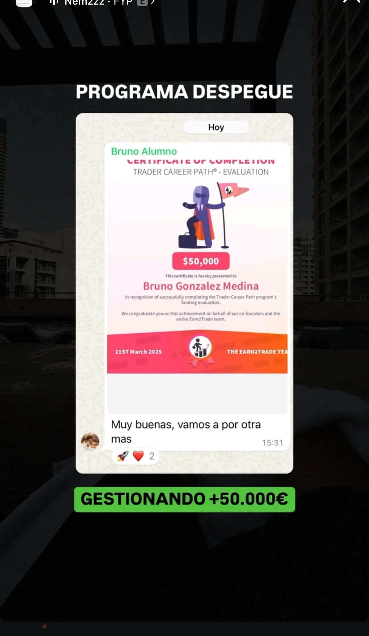 Resultado de un cliente de mundoInversiones