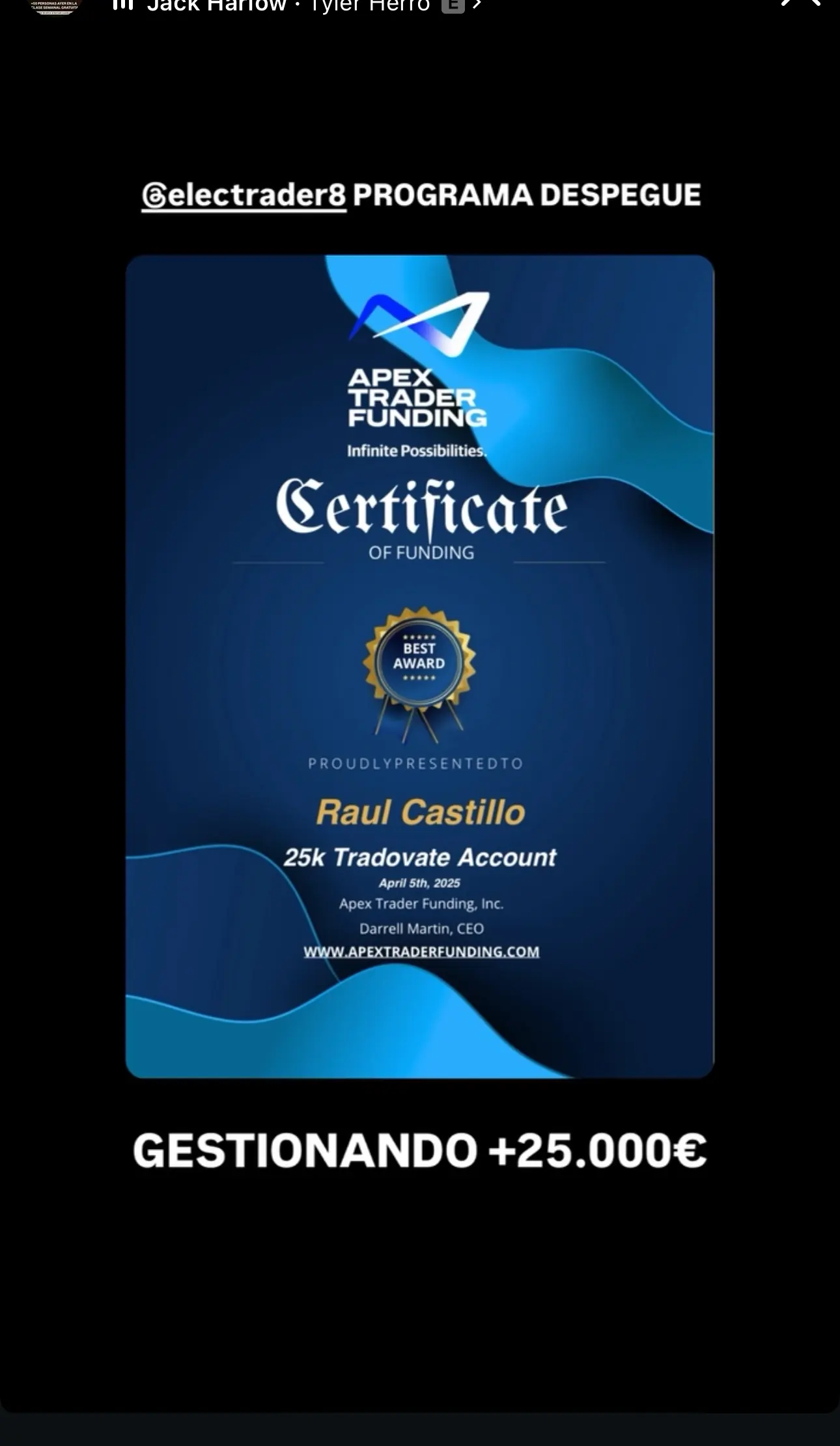 Resultado de un cliente de mundoInversiones