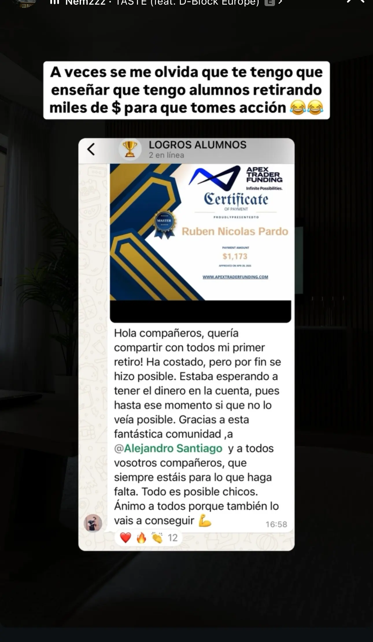 Resultado de un cliente de mundoInversiones