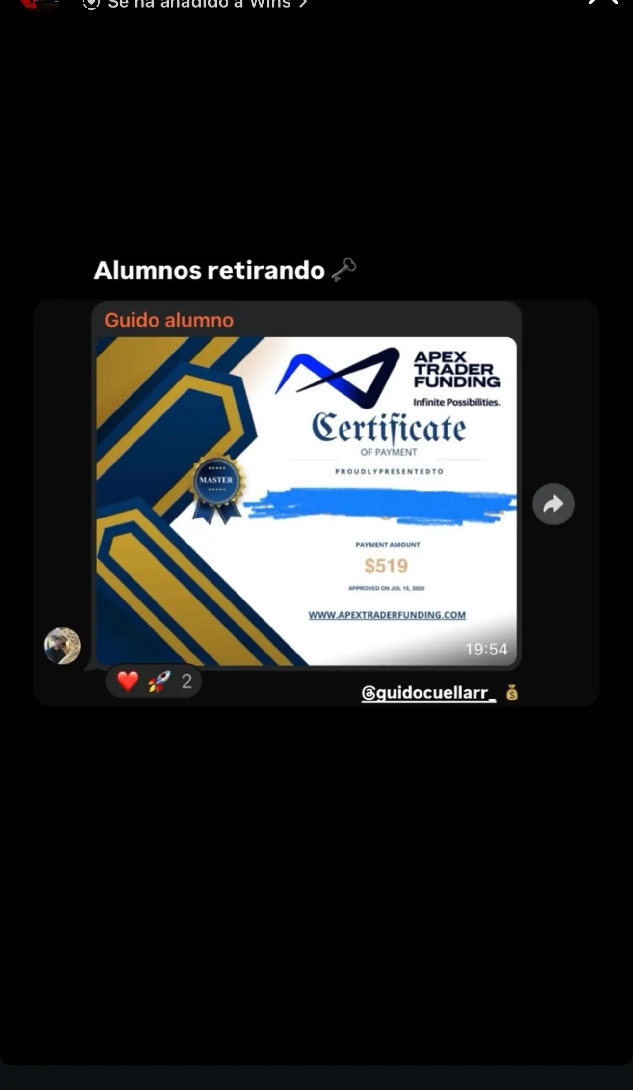 Resultado de un cliente de mundoInversiones