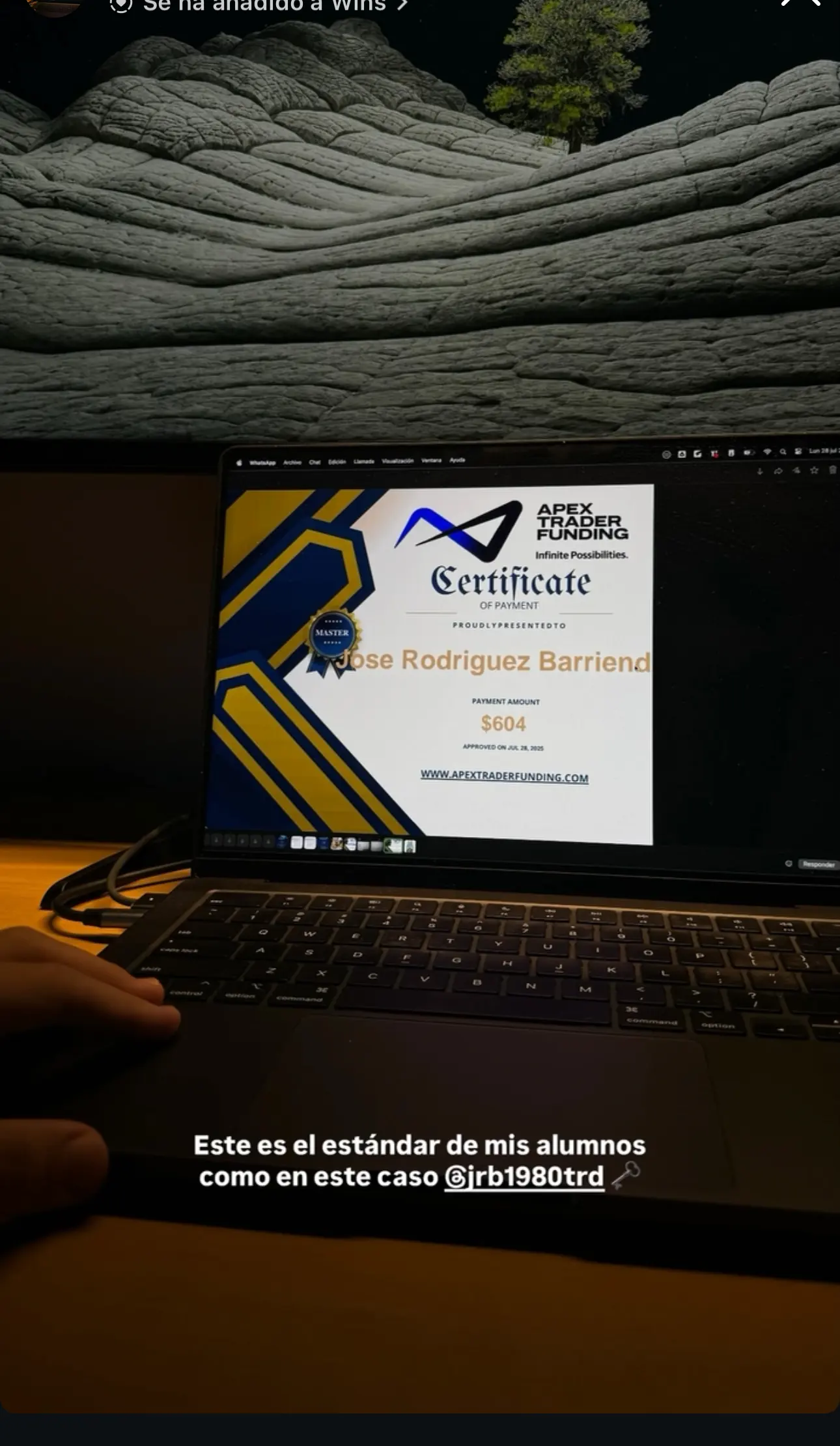 Resultado de un cliente de mundoInversiones